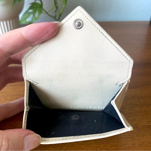 Balenciaga Papier Calfskin Leather Mini Wallet in Bone Cream Beige Tapioca - Picture 4 of 16